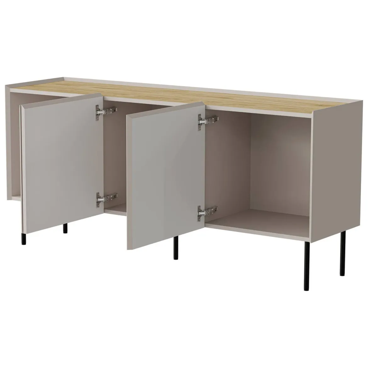 Credenza beige e rovere 150x40x70h cm 3 ante - Verrone