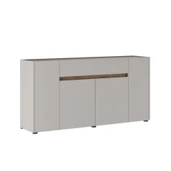 Credenza Beige Marrone Noce un Cassetto 3 Ripiani 170x40x85h cm, Apertura Battente - Cirimido