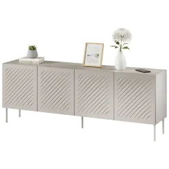 Credenza Beige 2 Ripiani 6 Vani 200.5x42x75h cm, 4 Ante - Carema