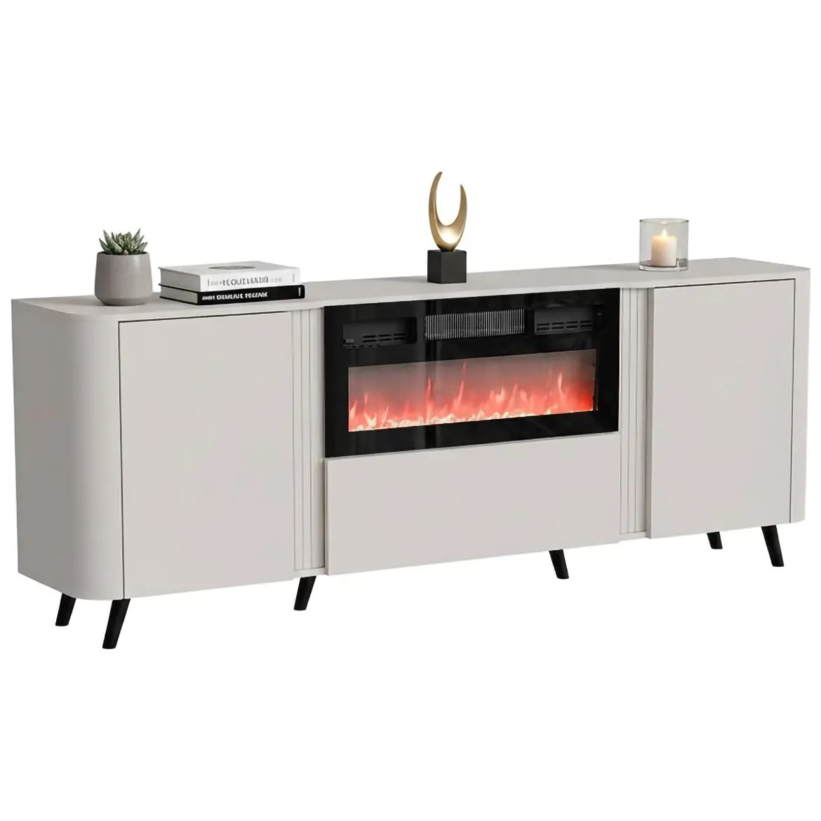 Credenza beige 190x40x68h cm 3 ante - Briano