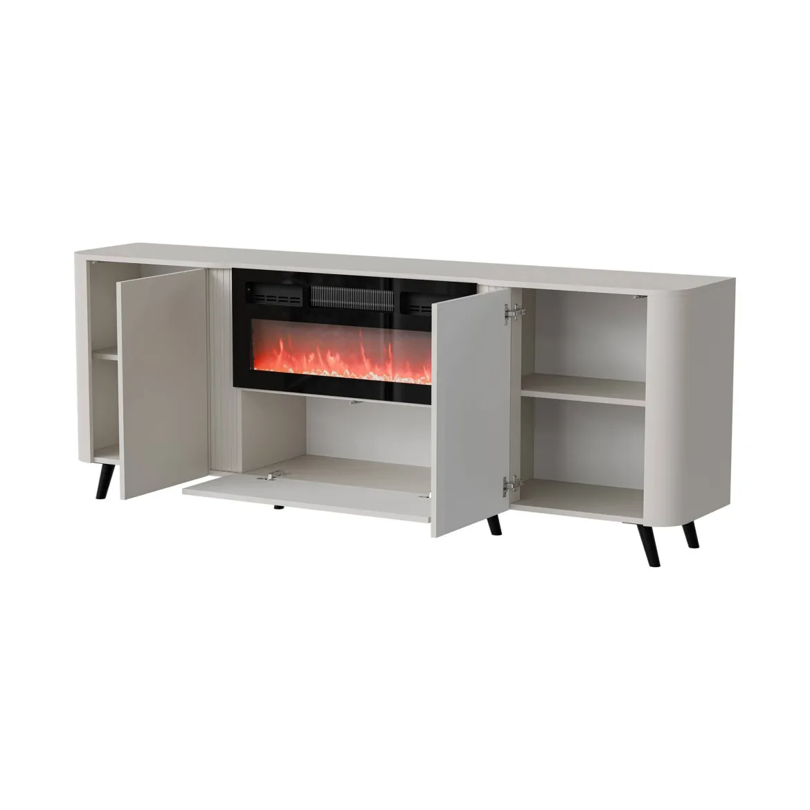 Credenza beige 190x40x68h cm 3 ante - Briano