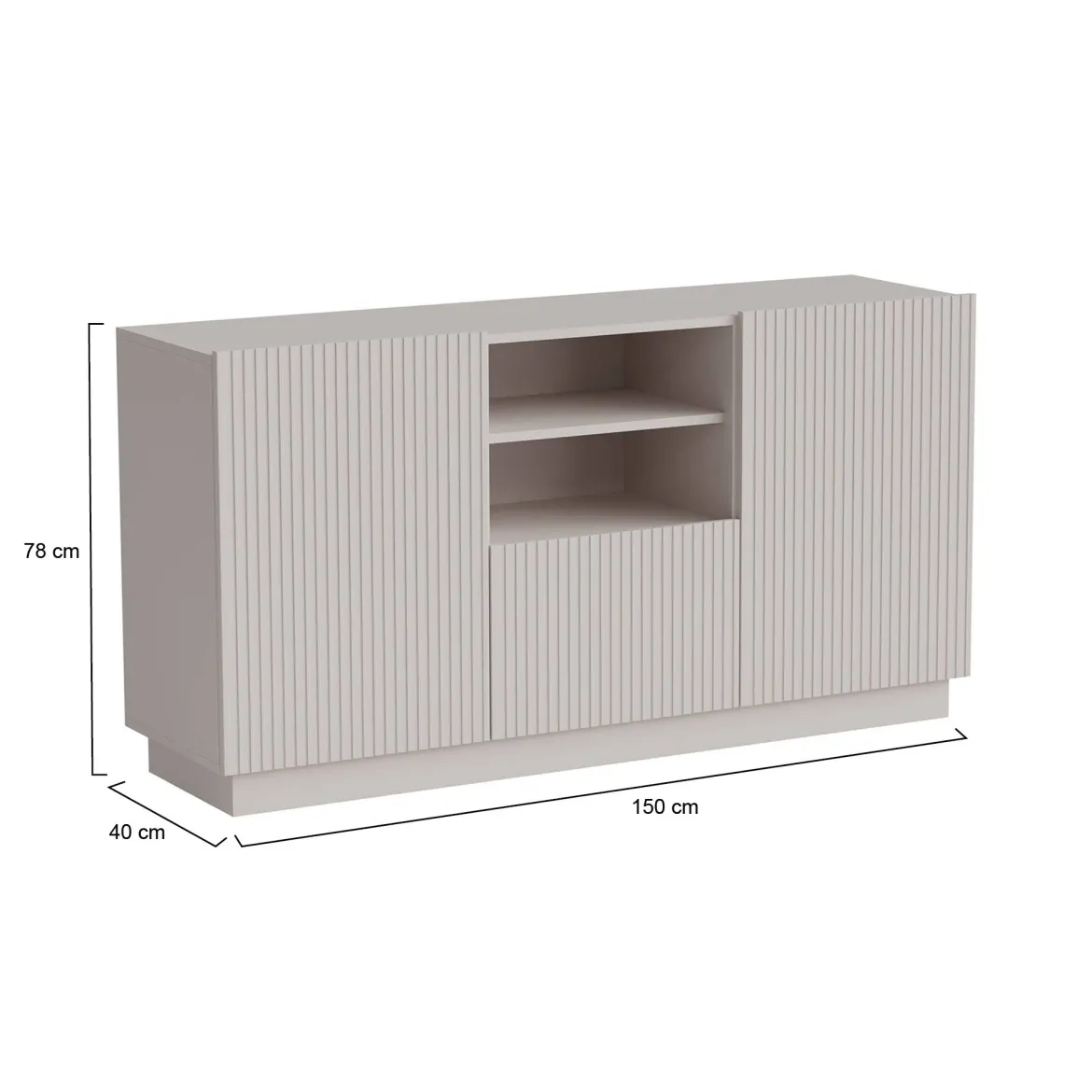 Credenza beige 150x40x78h cm 2 ante e 1 cassetto - Serchio