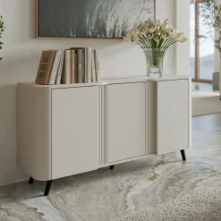 Credenza beige 150x42x70h cm 3 ante - Loreo