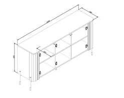 Credenza beige 150x39x80h cm 3 ante - Susegana