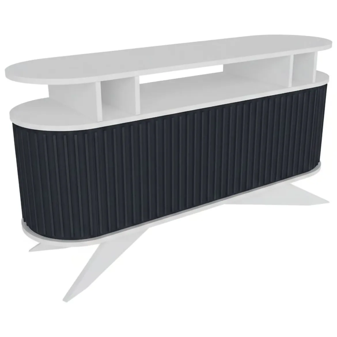 Credenza bianca e antracite 150x43x75h cm 2 ante - Joy