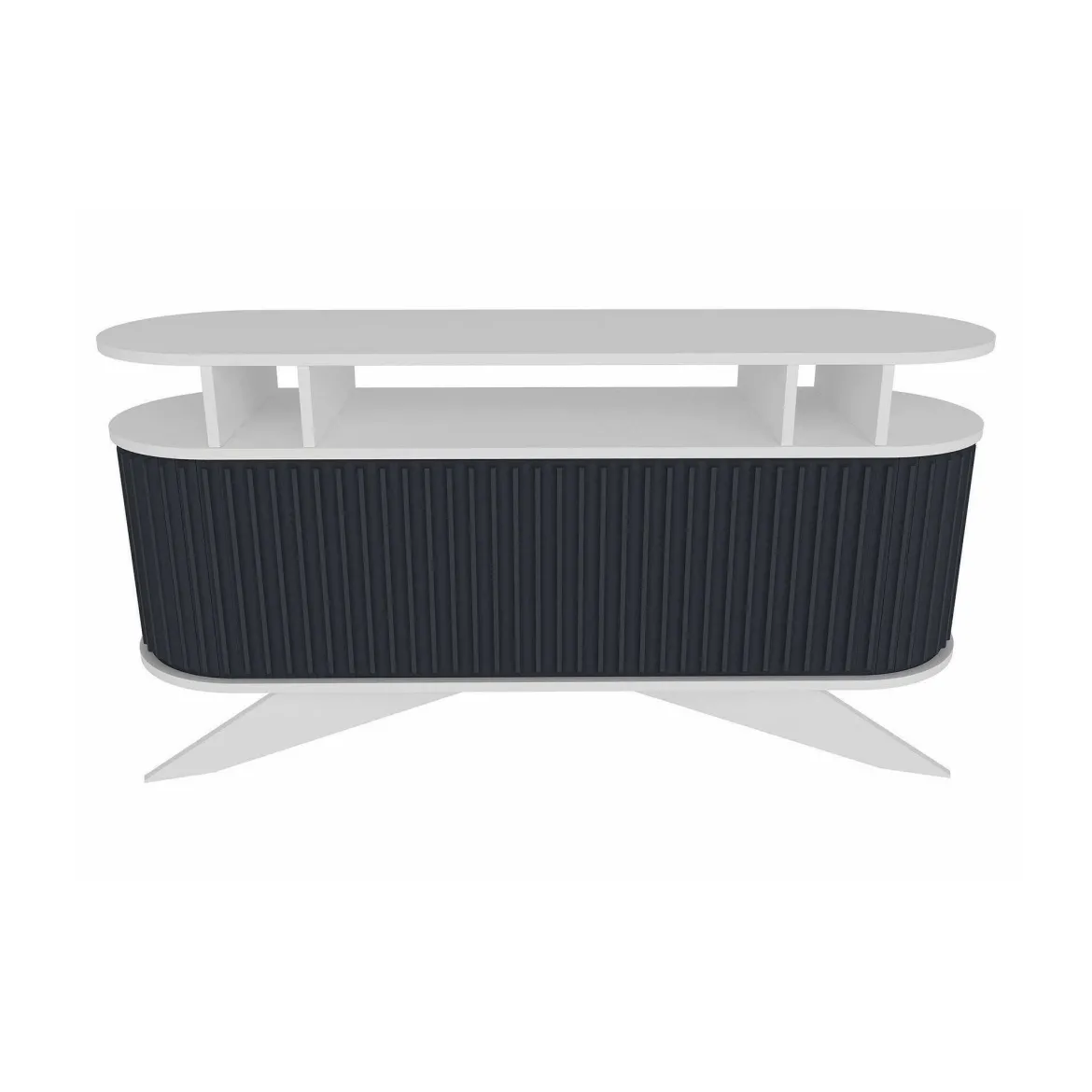 Credenza bianca e antracite 150x43x75h cm 2 ante - Joy