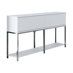 Credenza bianca e argento 150x30x80h cm 2 ante - Basilia