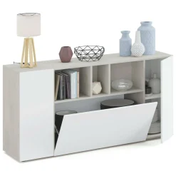 Credenza bianca e cemento 150x41x76h cm 3 ante - Crisantemo