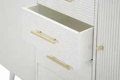 Credenza bianca e marrone 117x37x90h cm 2 ante e 4 cassetti - Acute