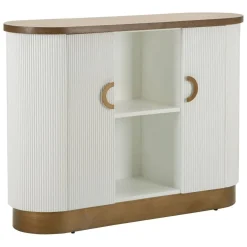 Credenza bianca e marrone 121x41x90h cm 2 ante - Ferrule