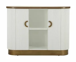Credenza bianca e marrone 121x41x90h cm 2 ante - Ferrule