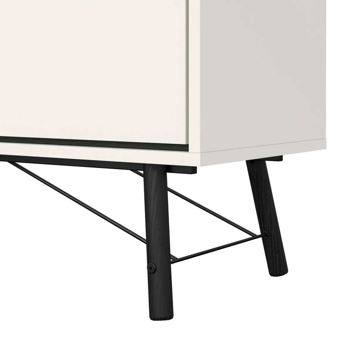 Credenza bianca e nera 150x40x72h cm 2 ante e 2 cassetti - Manyi