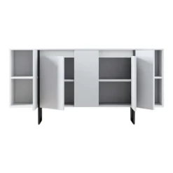 Credenza bianca e nera 160x35x80h cm 4 ante - Arta