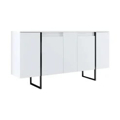 Credenza bianca e nera 160x35x80h cm 4 ante - Arta