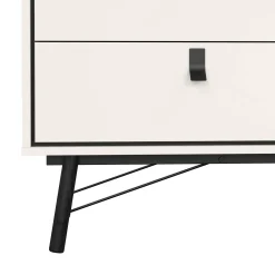 Credenza bianca e nera 150x40x94h cm 6 cassetti - Anturio