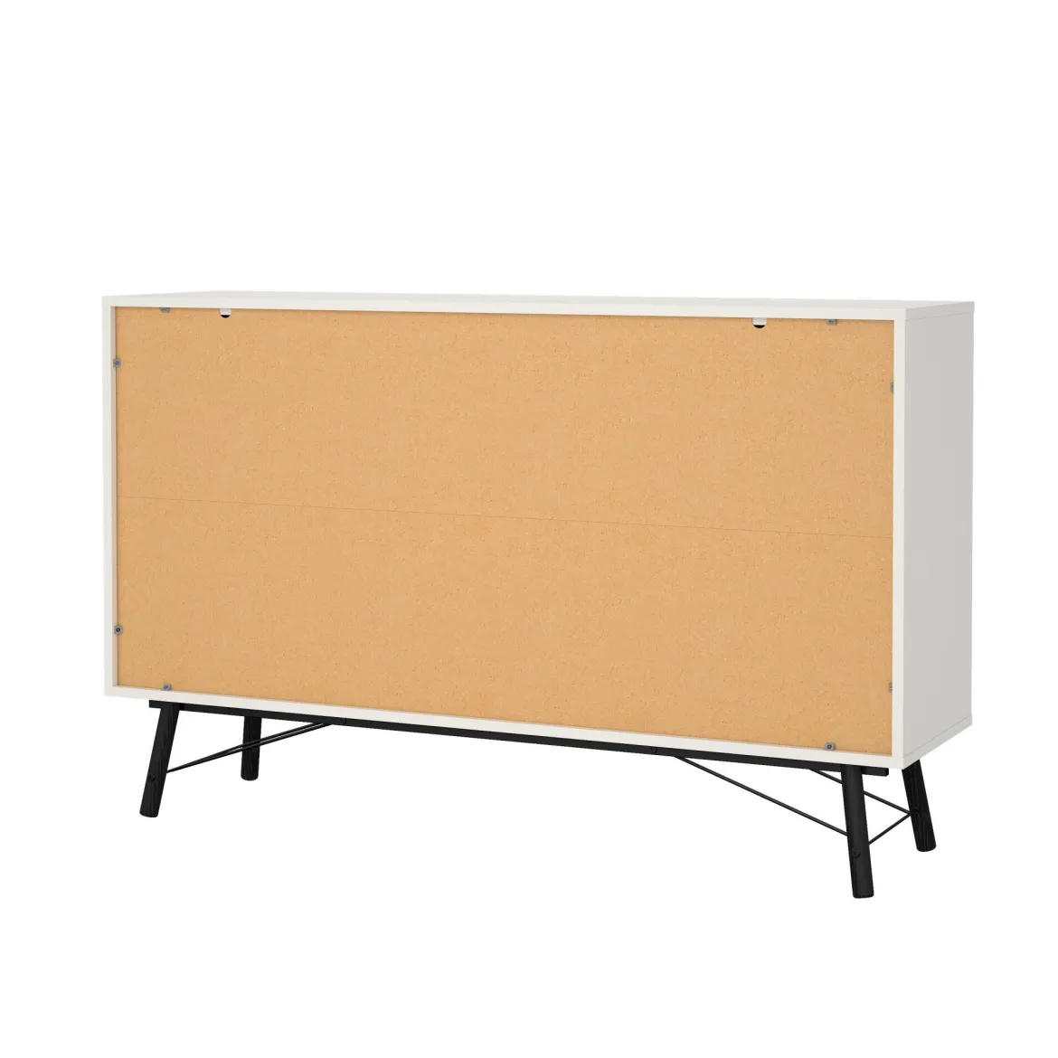 Credenza bianca e nera 150x40x94h cm 6 cassetti - Anturio