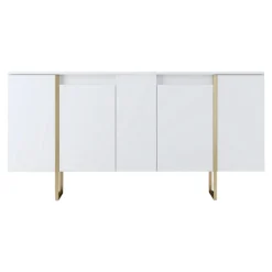 Credenza bianca e oro elegante 160x35x80h cm 4 ante - Arta
