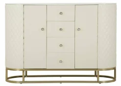 Credenza bianca e oro 120x40x85h cm 2 ante e 4 cassetti - Grotte