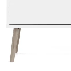 Credenza bianca e quercia 195x39x81h cm 3 ante e 3 cassetti - Anima