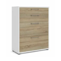 Credenza bianca e quercia 89x40x113h cm 4 cassetti - Anghiari