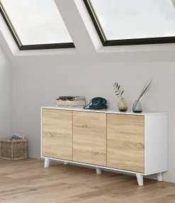 Credenza bianca 154x41x75h cm 3 ante - Acrolorum