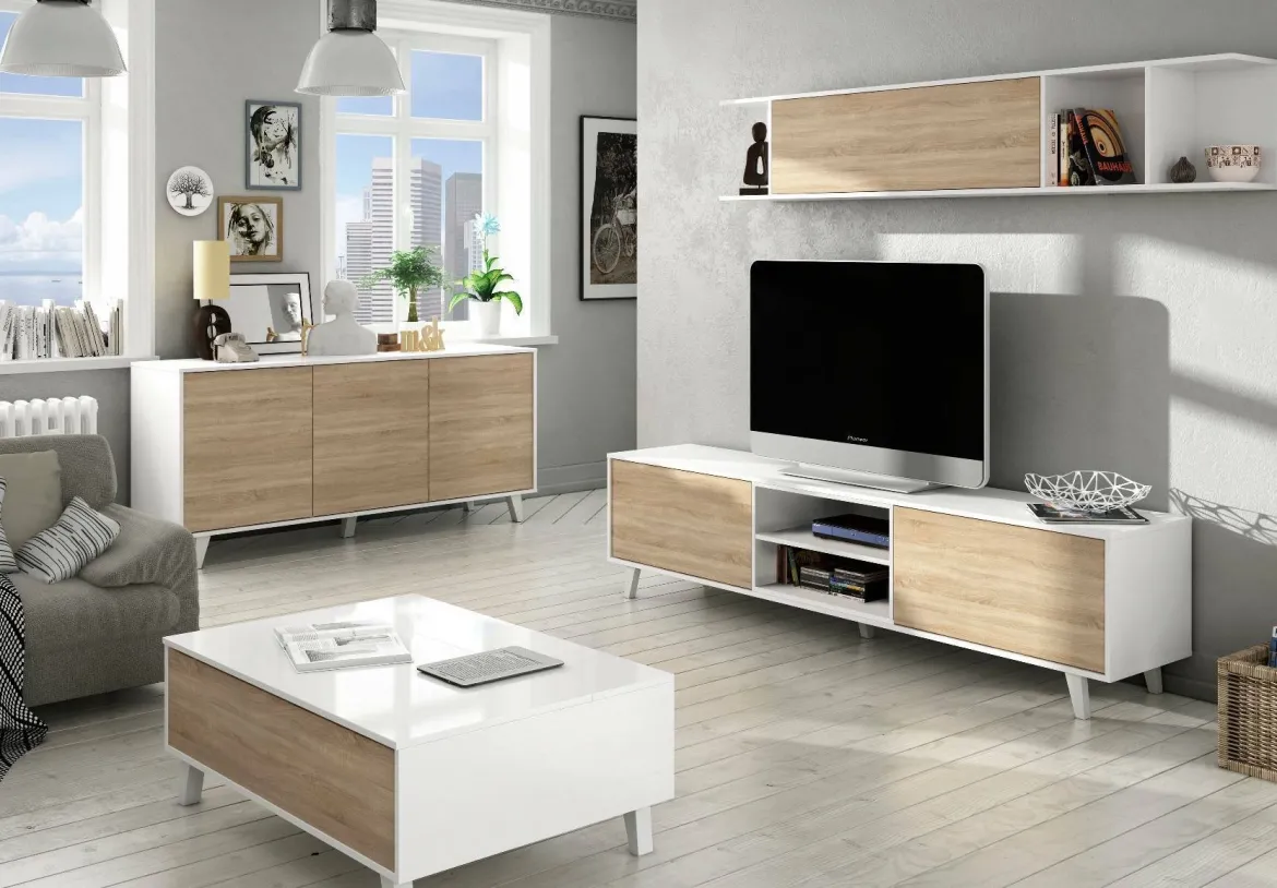 Credenza bianca 154x41x75h cm 3 ante - Acrolorum