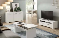 Credenza bianca 144x42x80h cm 3 ante - Amaculi