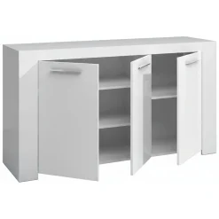 Credenza bianca 144x42x80h cm 3 ante - Amaculi