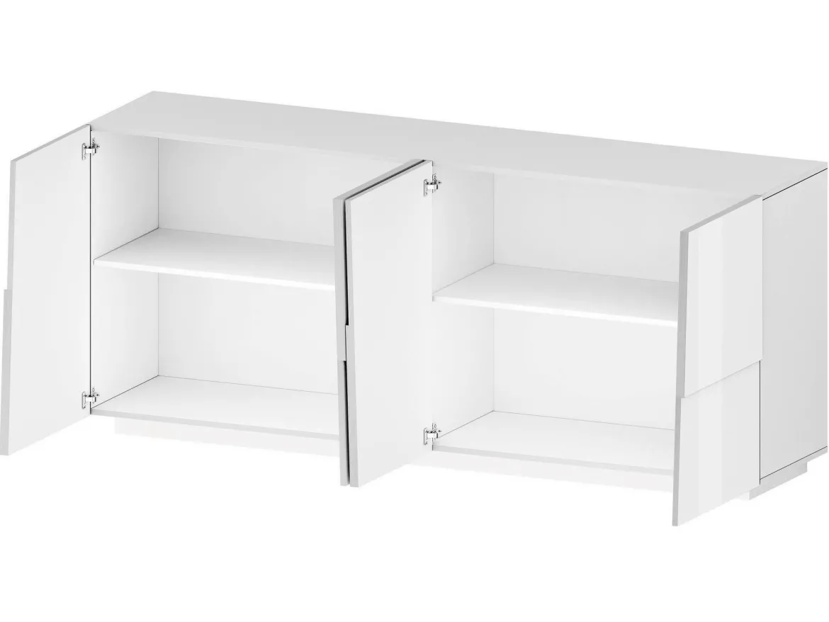 Credenza bianca 200x44x86h cm 4 ante - Arda