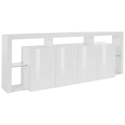 Credenza bianca 220x40x80h cm 4 ante - Atak