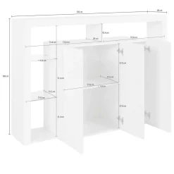 Credenza bianca 150x40x100h cm 3 ante - Bagnasco