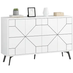 Credenza bianca 123x35x62h cm 4 ante - Earl