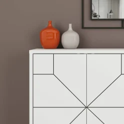 Credenza bianca 123x35x62h cm 4 ante - Earl