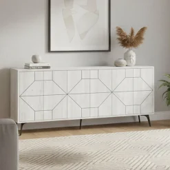 Credenza bianca 184x35x77h cm 4 ante - Earl