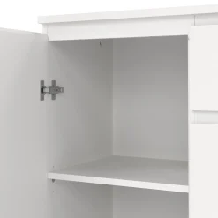 Credenza bianca 119x40x83h cm 2 ante e 3 cassetti - Zumpano