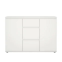 Credenza bianca 119x40x83h cm 2 ante e 3 cassetti - Zumpano