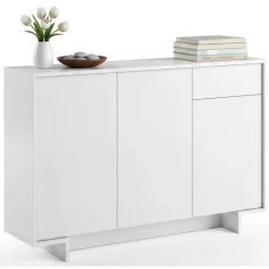 Credenza bianca 134x35x87h cm 3 ante e 1 cassetto - Arius