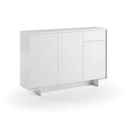 Credenza bianca 134x35x87h cm 3 ante e 1 cassetto - Arius