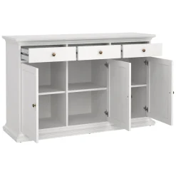 Credenza bianca 143x46x91h cm 3 ante e 3 cassetti - Asola
