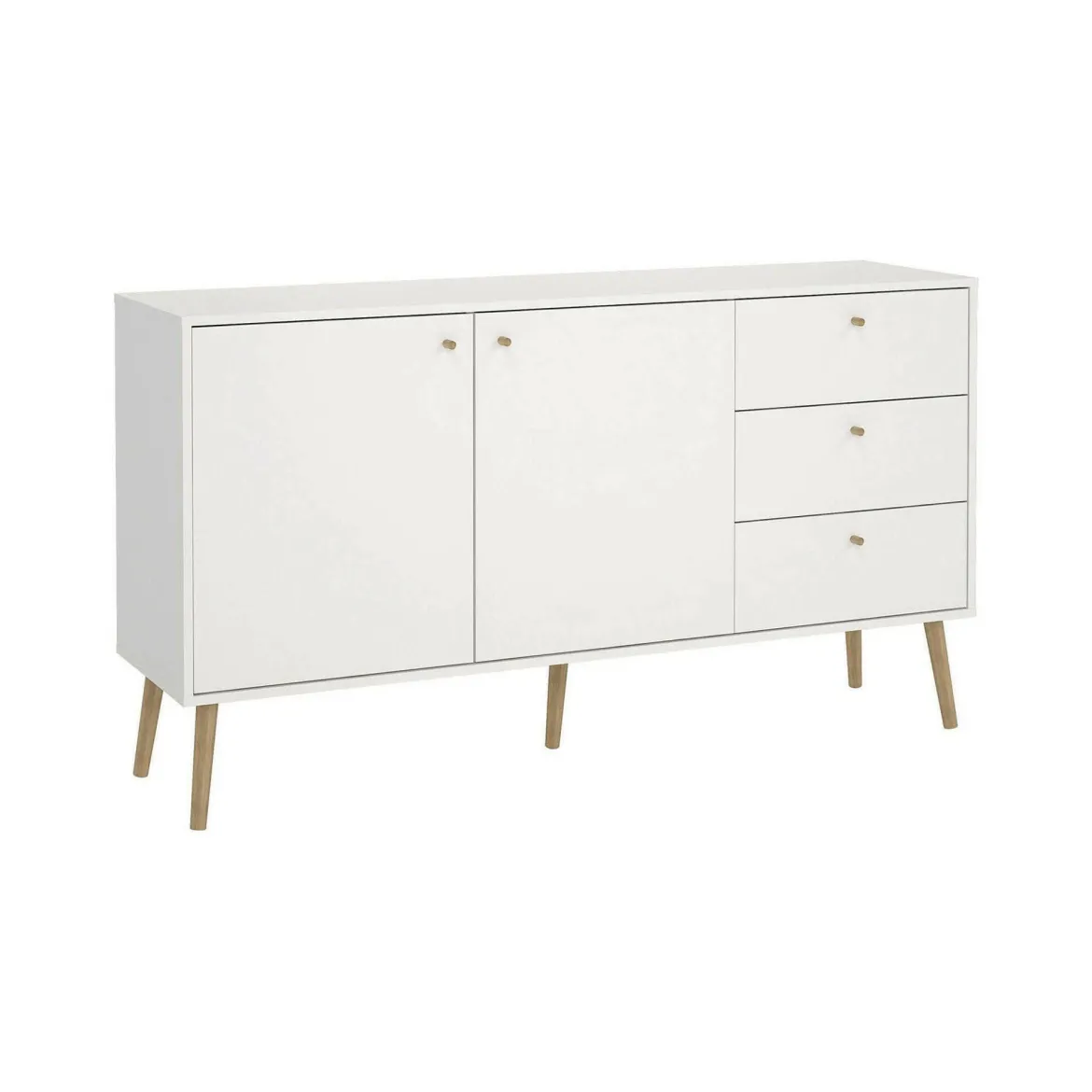Credenza bianca 147x39x81h cm 2 ante e 3 cassetti - Erina