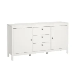 Credenza bianca 151x38x79h cm 2 ante e 3 cassetti - Whitney