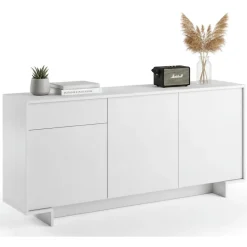 Credenza bianca 170x42x78h cm 3 ante e 1 cassetto - Aronne