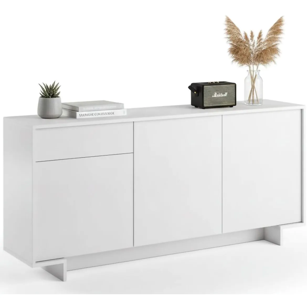 Credenza bianca 178x40x113h cm 2 ante e 2 cassetti - Albinea
