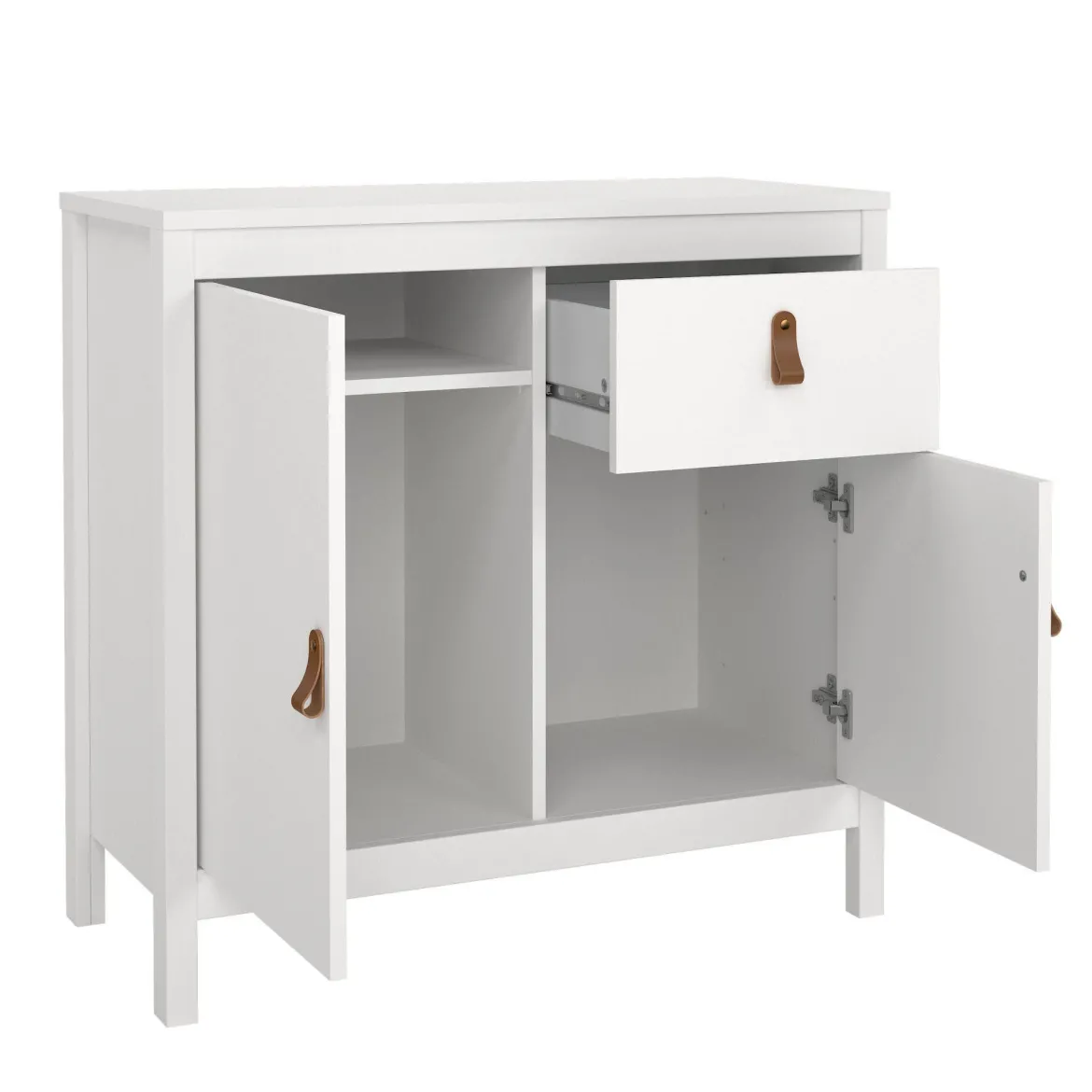Credenza bianca 82x38x79h cm 2 ante e 1 cassetto - Romagna