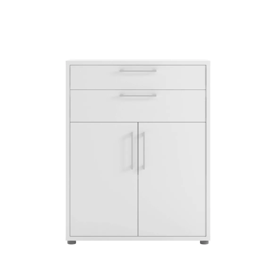 Credenza bianca 89x40x113h cm 2 ante e 2 cassetti - Agra