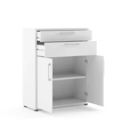 Credenza bianca 89x40x113h cm 2 ante e 2 cassetti - Agra
