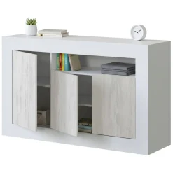 Credenza bianca 144x42x87h cm 3 ante - Ilizia