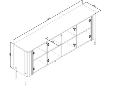 Credenza bianca 190x39x80h cm 4 ante - Laion