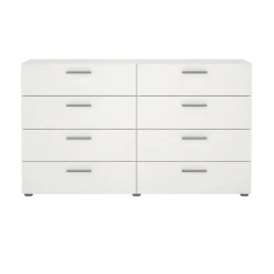Credenza bianca 140x40x81h cm 8 cassetti - Phethai