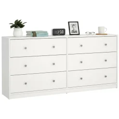 Credenza bianca 143x30x68h cm 6 cassetti - Rick